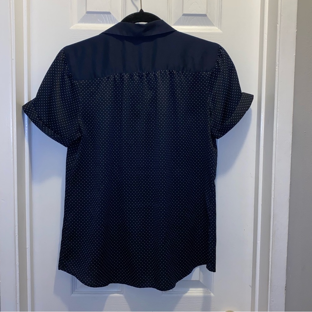 Ann Taylor Navy polka dot - Picture 2 of 6